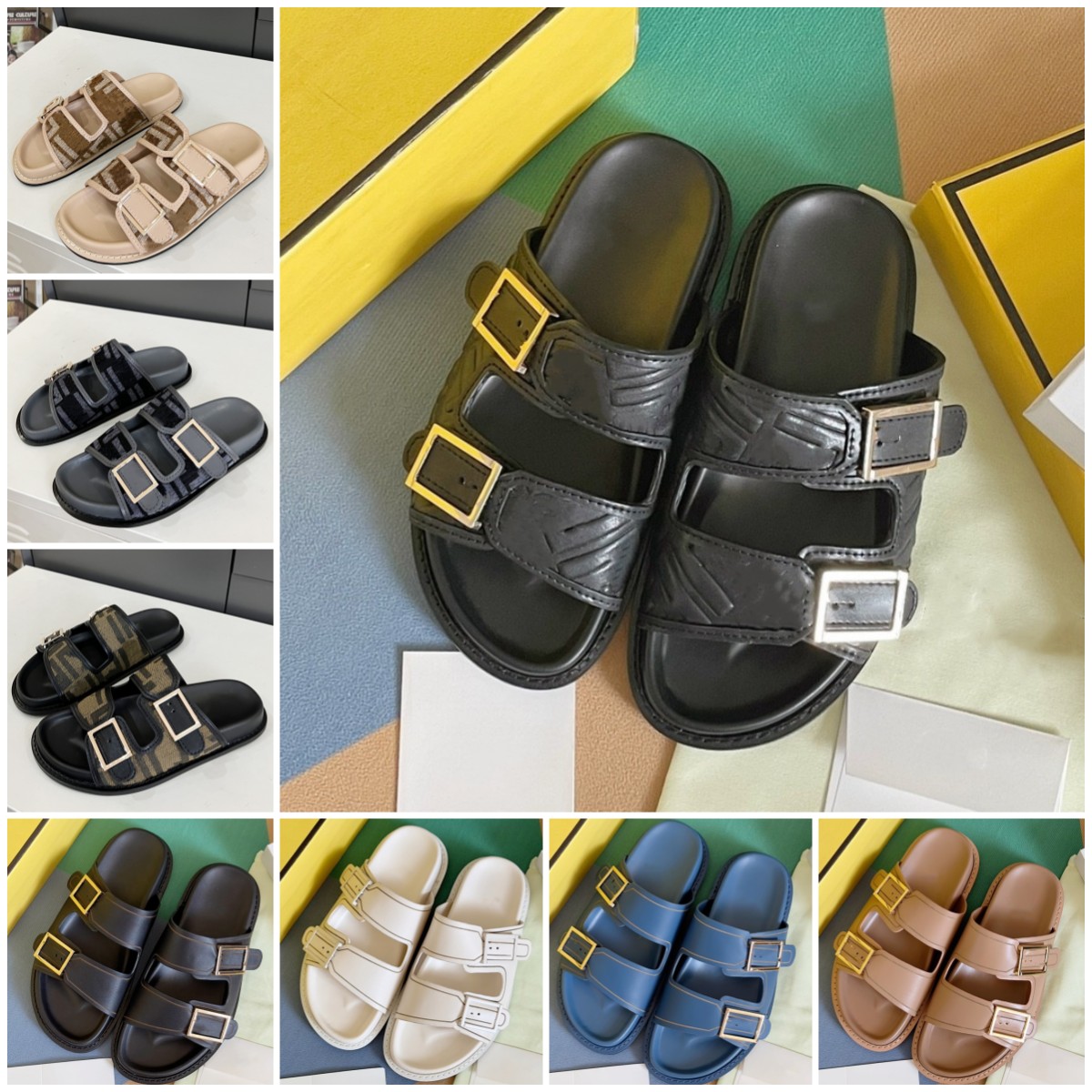Summer Designer Slipper Solid colors Classic Rubber Slides Sandals Blooms Brown Web Fashion Mens Womens fendy slippers Shoes Beach, 12
Summer Designer Slipper Solid colors Classic Rubber Slides Sandals Blooms Brown Web Fashion Mens Womens fendy slippers Shoes Beach, 12