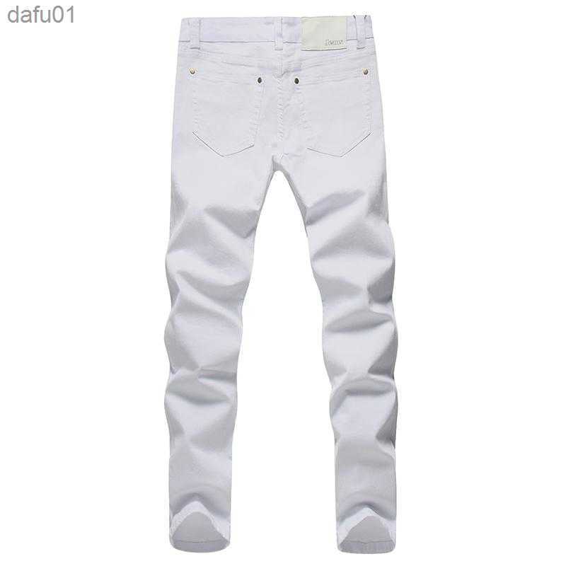 Men's Jeans Men Stretch Jeans Fashion White Denim Trousers For Male Spring And Autumn Retro Pants Casual Size 28-42 L230520