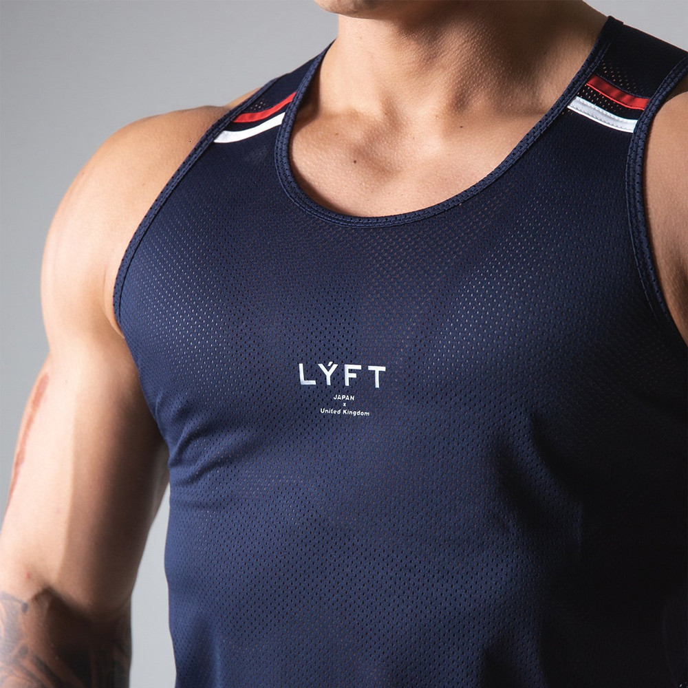 Mens Tank Tops Mesh Quick Dry Men Gym Fitness Bodybuilding Sports Sleeveless Shirt Male Summer Casual Stringer Singlet Vest Clothing 230524