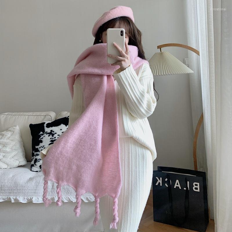 Scarves 2023winter Soft Waxy Pure Color Cashmere Imitation With Large Shawl And Plush Scarf Women's Fashion Thickened
Scarves 2023winter Soft Waxy Pure Color Cashmere Imitation With Large Shawl And Plush Scarf Women's Fashion Thickened