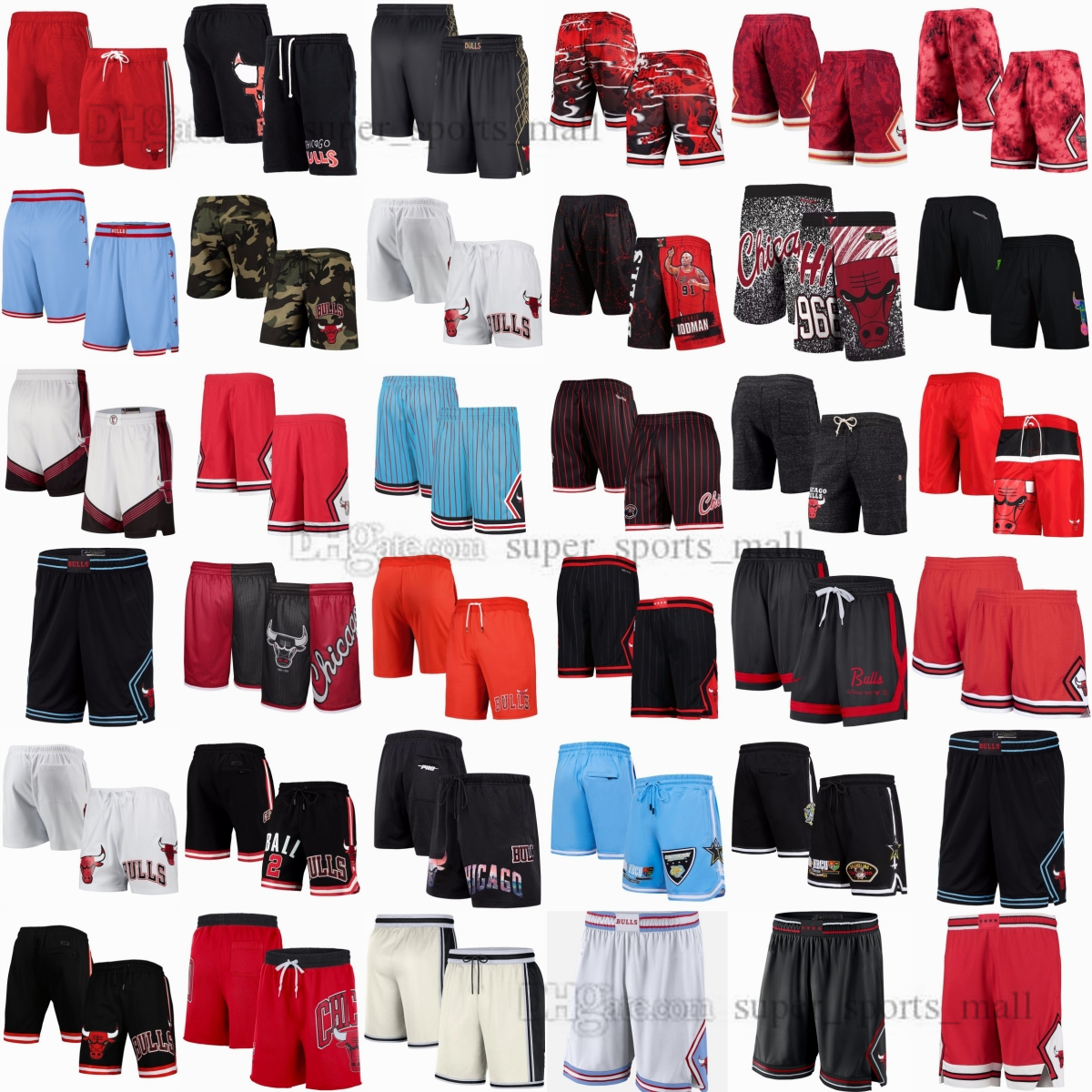 

Custom Team Basketball Shorts Sport Wear Hip Pop Pants With Pocket Zipper Sweatpants Blue White Black Red Purple Stitched Printed Just&Don Short, As picture