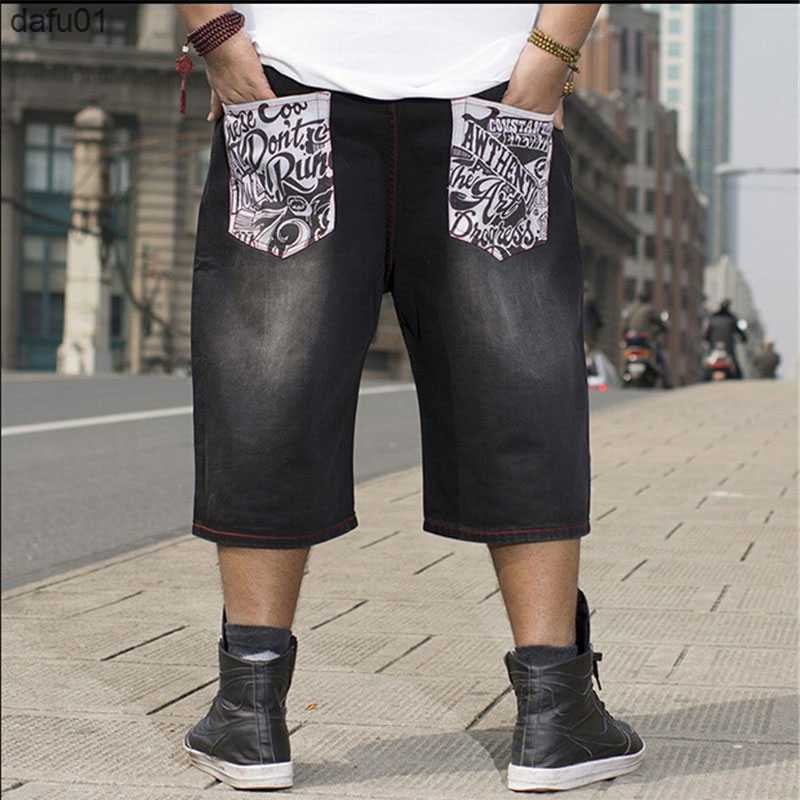 Men's Jeans Mens Shorts Plus Size 30-46 100% Cotton Baggy Jeans Shorts Men Leisure Denim For Big And Tall Men Jogger Size 46 L230520 L230520