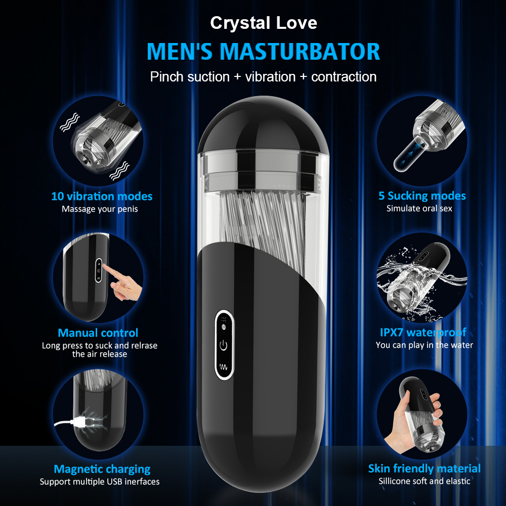 Masturbators Sucking Vibrator Masturbation Cup for Men powerful automatic cock oral sex machine Real Vagina Masturbation Cup sex toys for Men 230524