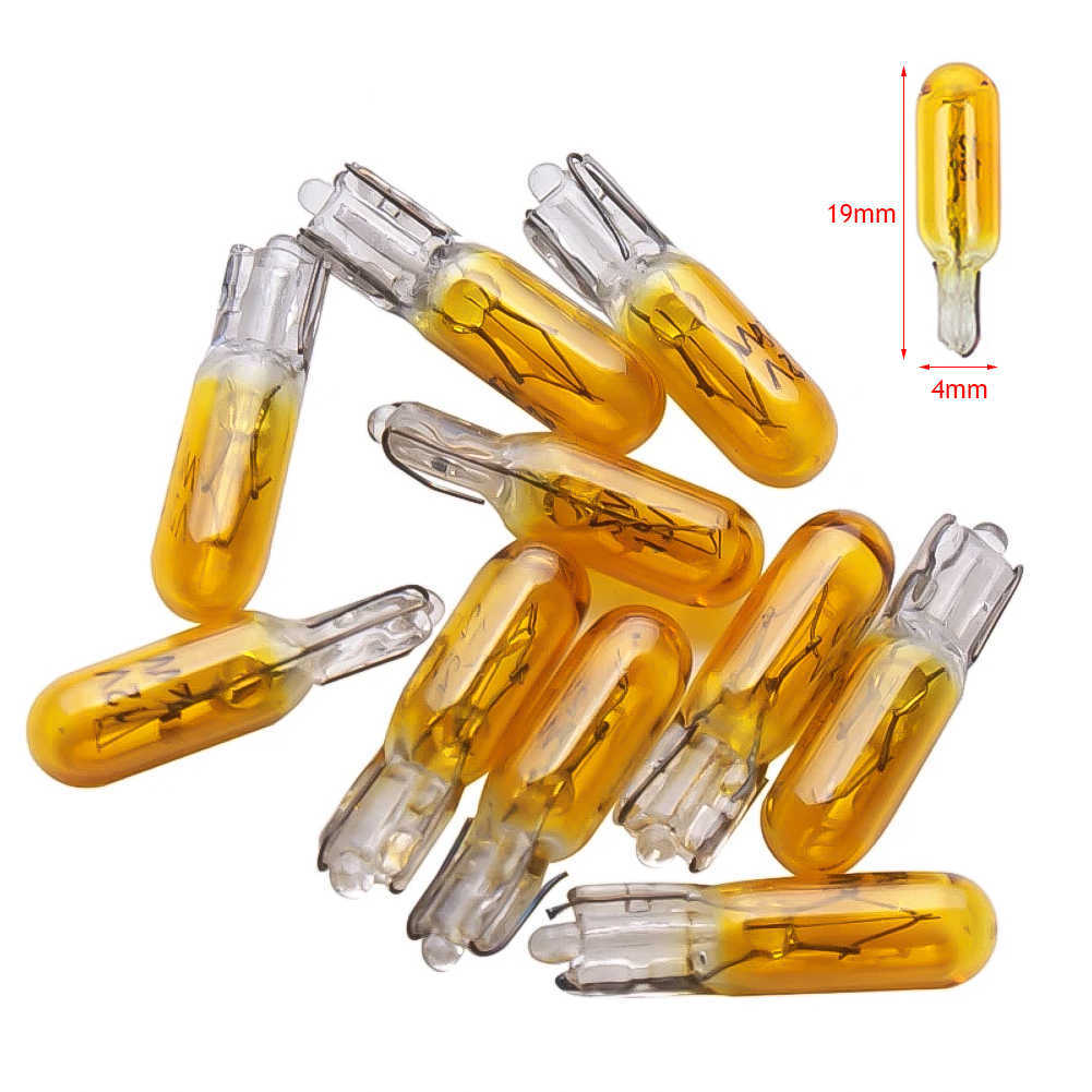 New 10pcs W2w T5 12v 1.2w Car Halogen Lamp Instrument Lights Dashboard Bulb Blue/red/amber/yellow Auto Interior Light Car Styling