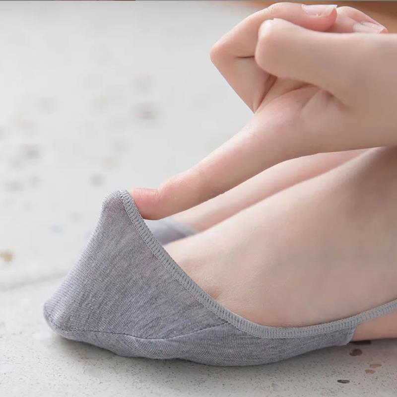 Sling, boat socks, women's high heels, socks, shallow mouth, invisible heel, half palm, summer thin front foot, half cut cotton socks