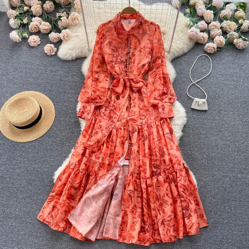 Casual Dresses 2023 Royal Sister-inspired Dress Spring And Autumn Lace Up Waist Shows Thin Elegant Temperament Large Swing Skirt, Orange
Casual Dresses 2023 Royal Sister-inspired Dress Spring And Autumn Lace Up Waist Shows Thin Elegant Temperament Large Swing Skirt, Orange