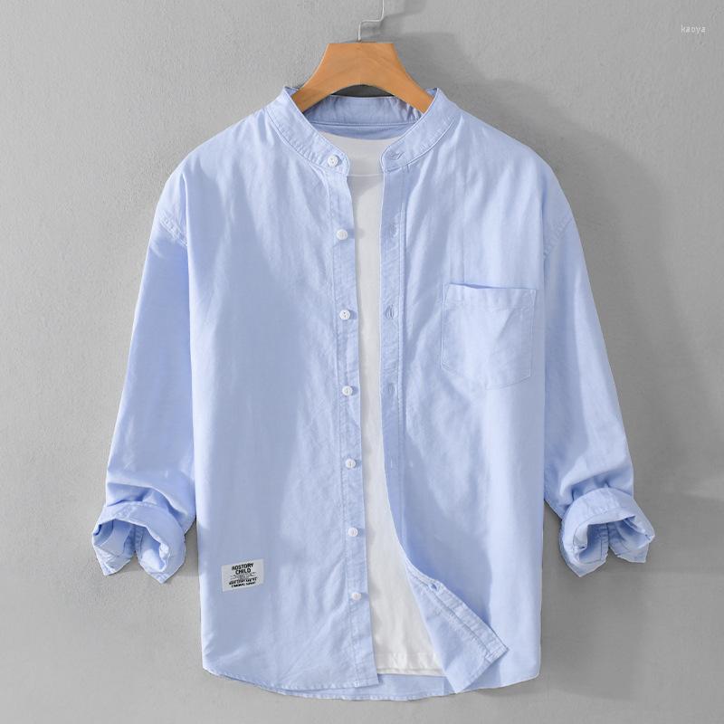Men's Casual Shirts Men's Clothing Three Sleeve Oxford For Men Spring Autumn Stand-up Collar Simple Literary Full Cotton Shirt, Sky blue
Men's Casual Shirts Men's Clothing Three Sleeve Oxford For Men Spring Autumn Stand-up Collar Simple Literary Full Cotton Shirt, Sky blue