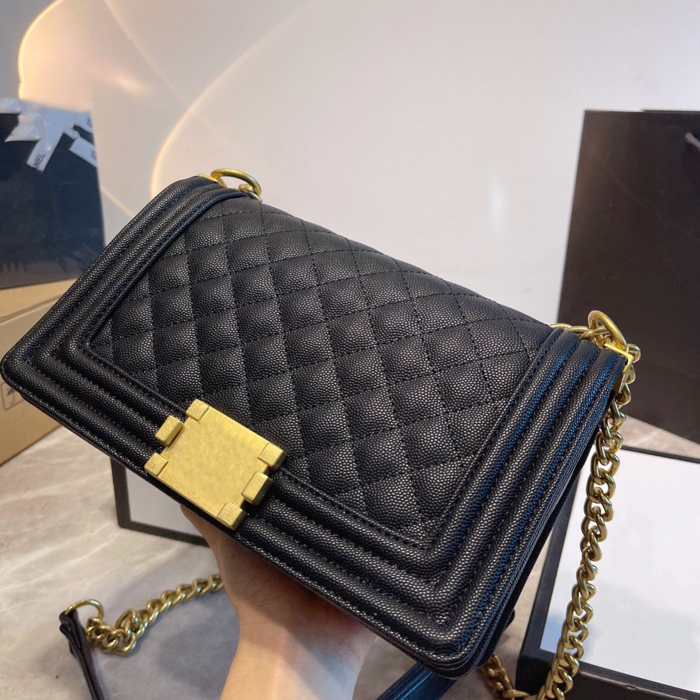 Caviar Lambskin Original Quality Women Shoulder Bags Purses Quilted Double Flap Size 25cm Chain Lady Handbag Luxuries Designers Bag, 10
Caviar Lambskin Original Quality Women Shoulder Bags Purses Quilted Double Flap Size 25cm Chain Lady Handbag Luxuries Designers Bag, 10