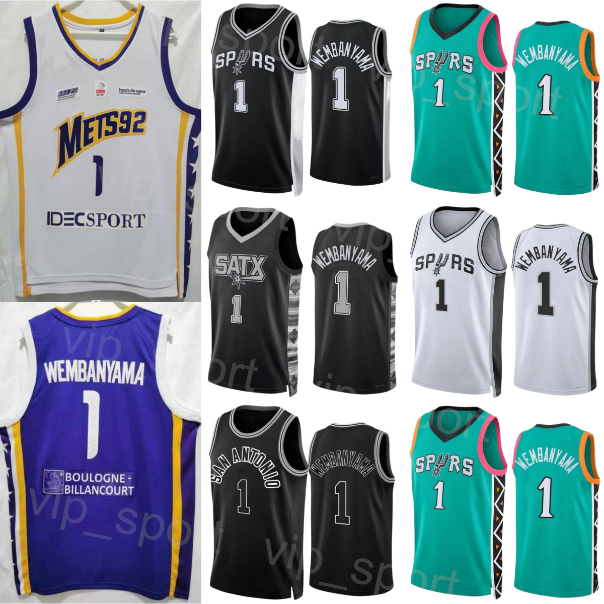 Team Basketball 1 Victor Wembanyama Mets92 Jersey Men Boulogne Metropolitans Shirt Sport Wear City For Sport Fans Breathable Pure Cotton Color 2023 Draft Pick 1st