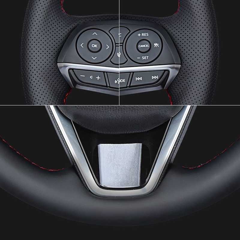 Steering Wheel Covers Anti-Slip Black Suede Braid Car Steering Wheel Cover For Seat Leon Cupra R Leon ST Cupra Leon ST Cupra Ateca Cupra Ateca FR G230