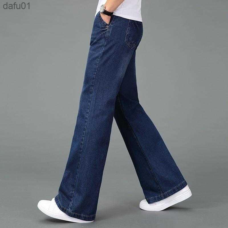 Men's Jeans Men's Jeans 60s 70s Vintage Bell Bottom Flared Denim Pants Retro Wide Leg Trousers Slim Fit For Men L230520