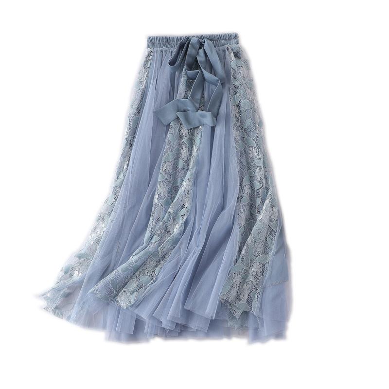 Skirts Women Lace Mesh Patchwork High Waist Long Skirt Fairy Girl All Match Bow Sashes Summer Spring Korean Style FreeSkirts, Black
Skirts Women Lace Mesh Patchwork High Waist Long Skirt Fairy Girl All Match Bow Sashes Summer Spring Korean Style FreeSkirts, Black