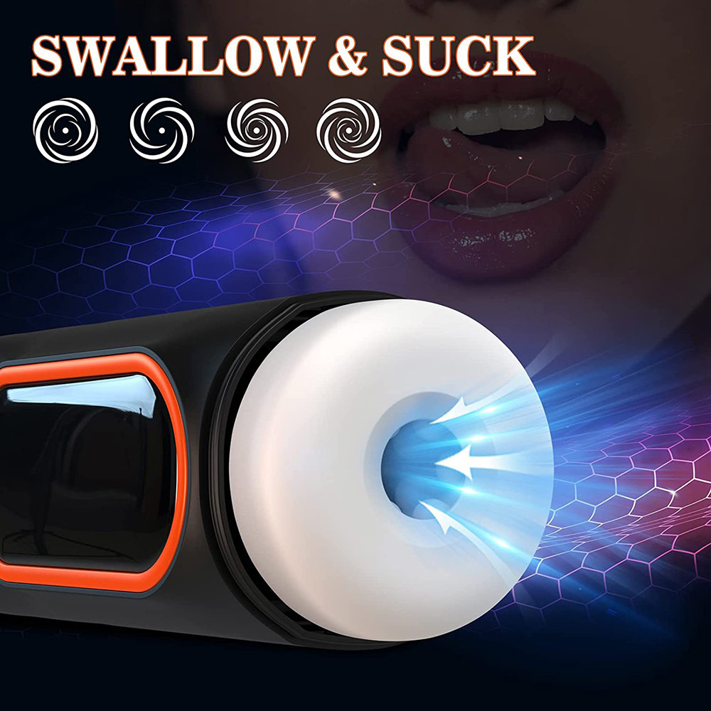 Masturbators HESEKS Auto Male Masturbator with LED display screen 10 Thrushing 4 Sucking 10 Vibration Pussy Vaginas Real oral sex toy 230524
