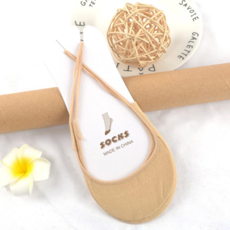 Sling, boat socks, women's high heels, socks, shallow mouth, invisible heel, half palm, summer thin front foot, half cut cotton socks