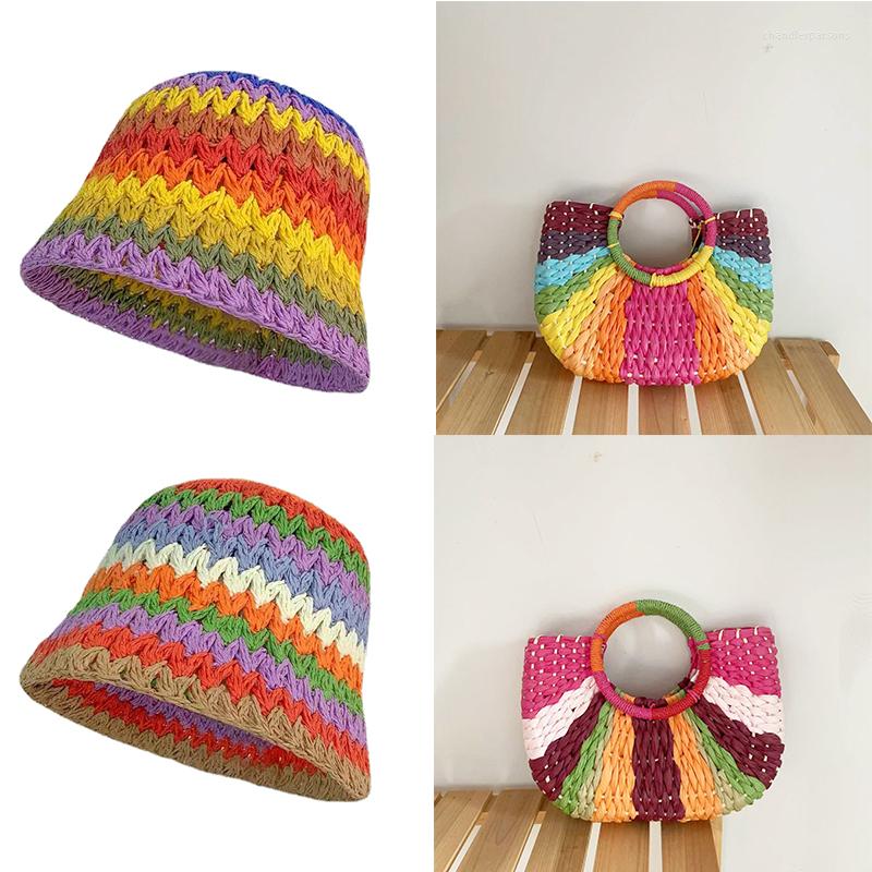Wide Brim Hats Straw Hat Set Colorful Woven Grass And Striped Bohemian Style Fashion Elegant Sun Beach Bucket, 12
Wide Brim Hats Straw Hat Set Colorful Woven Grass And Striped Bohemian Style Fashion Elegant Sun Beach Bucket, 12