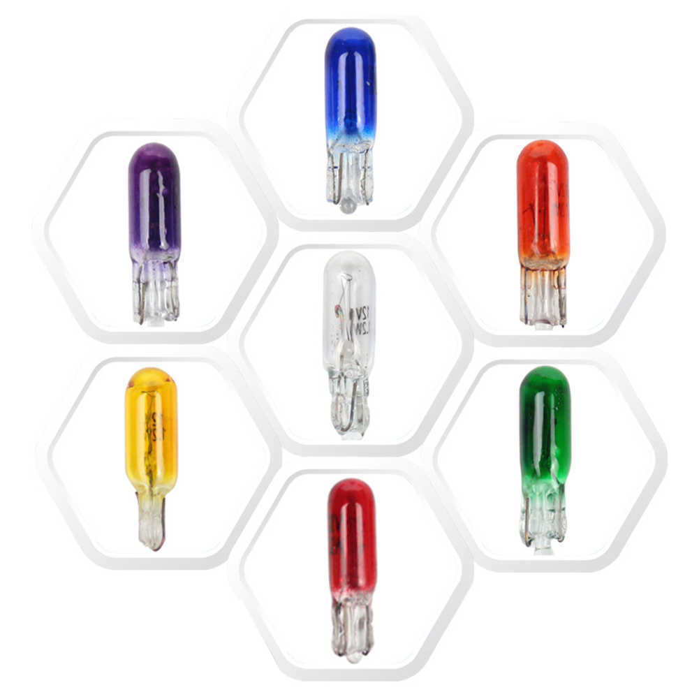 New 10pcs W2w T5 12v 1.2w Car Halogen Lamp Instrument Lights Dashboard Bulb Blue/red/amber/yellow Auto Interior Light Car Styling
