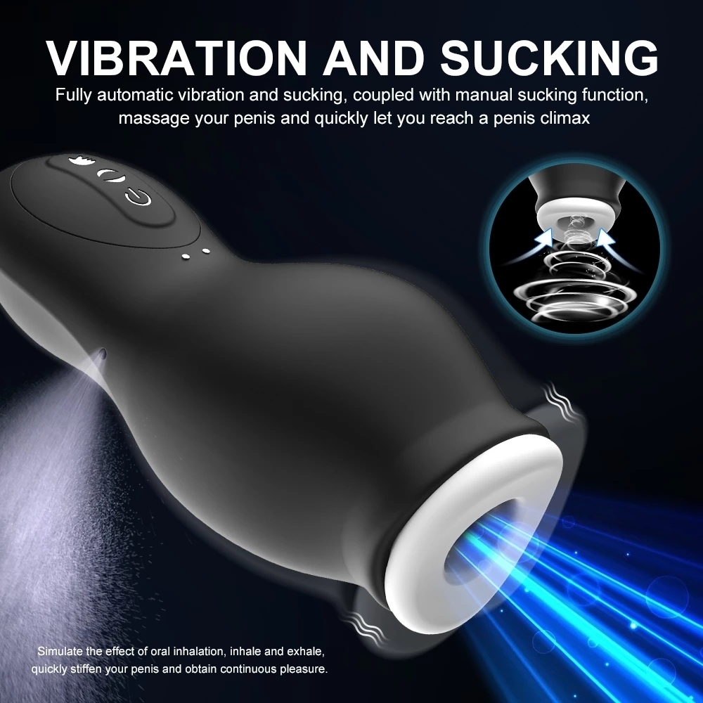 Masturbators Male Automatic Sucking Vagina Pussy Masturbation Cup Hands Free Real Oral Masturbator Adult Sex Toys For Men 18 230524