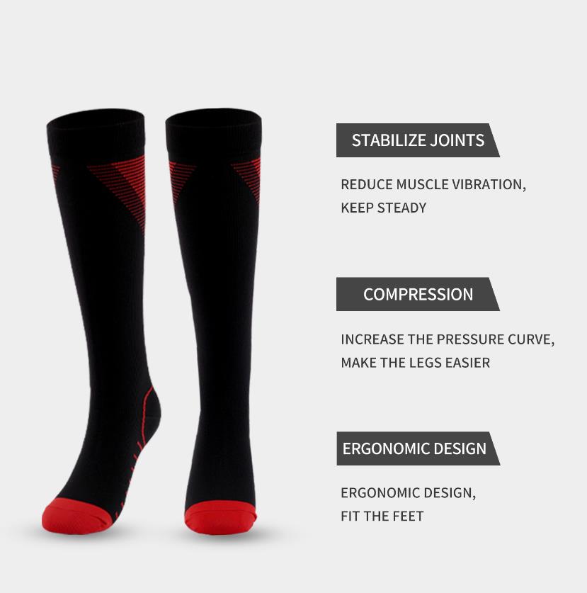 Women's Men's Compression Knee High Socks Sports Soccer Energizing Comfort Fatigue Relief Stretch Stripes Stockings S/M L/XL