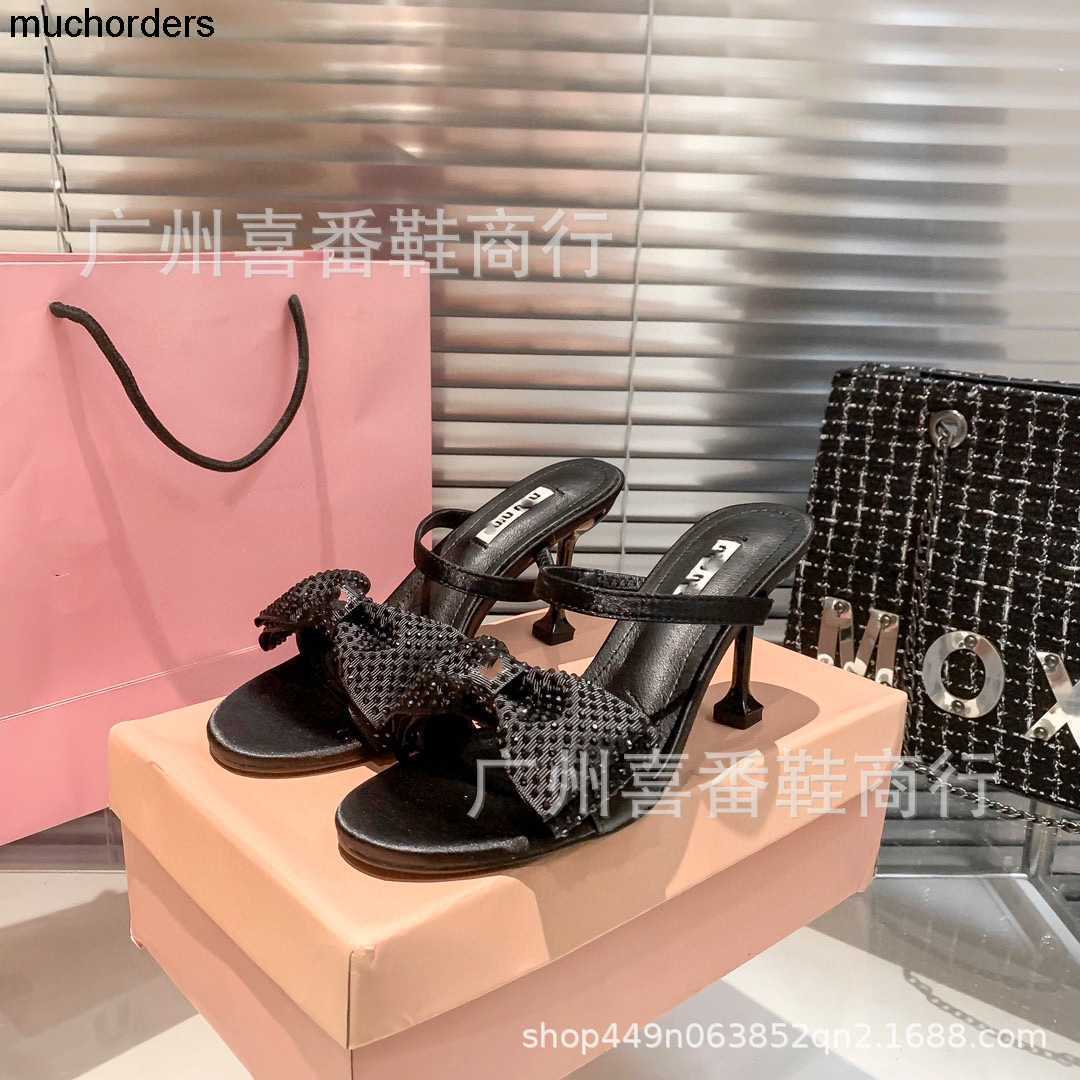 Miu style rhinestone bow high heeled sandals for spring summer 2023 Sweet style round toe color matching slim heel women's shoes, Black2
Miu style rhinestone bow high heeled sandals for spring summer 2023 Sweet style round toe color matching slim heel women's shoes, Black2