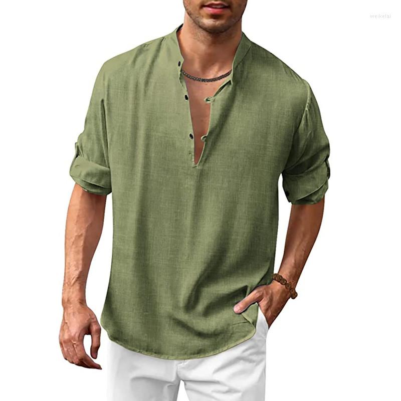 Men' Casual Shirts 2023 Summer Comfortable Cotton Linen Men Shirt Loose Male Long Sleeve Simple Solid Color Mens Tops, Black
Men' Casual Shirts 2023 Summer Comfortable Cotton Linen Men Shirt Loose Male Long Sleeve Simple Solid Color Mens Tops, Black