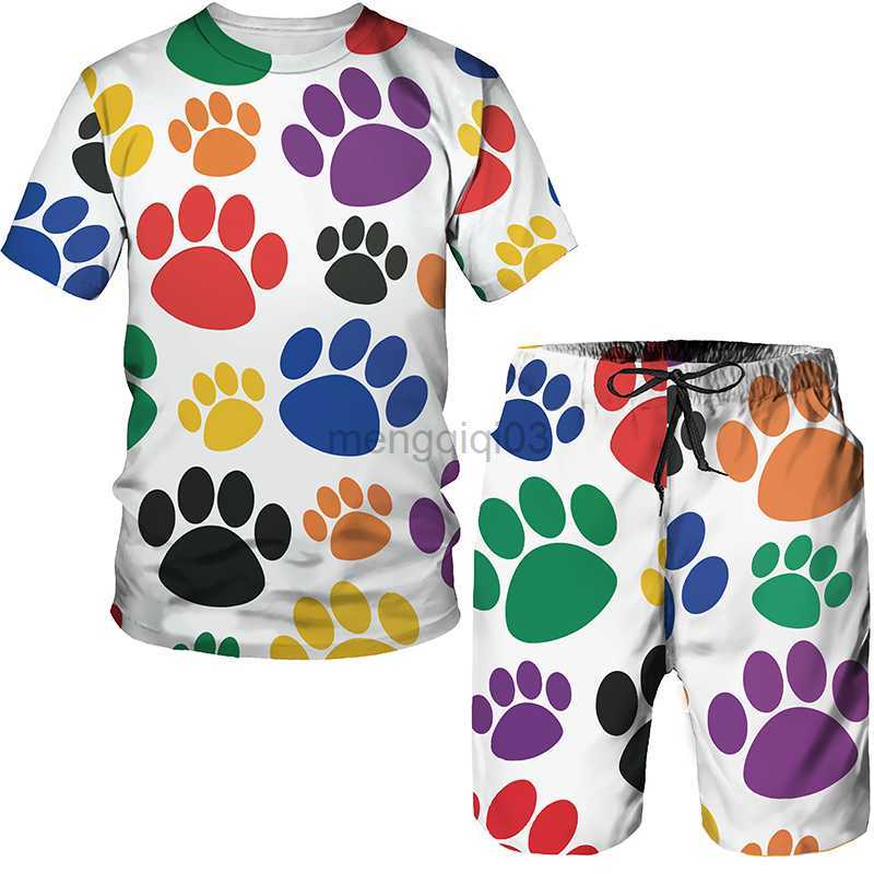 Women's Tracksuits Summer Fashion Print Two Piece Set Women Casual Round Neck Short Sleeve T-shirt/Shorts/Unisex Clothing Two Piece Women's 