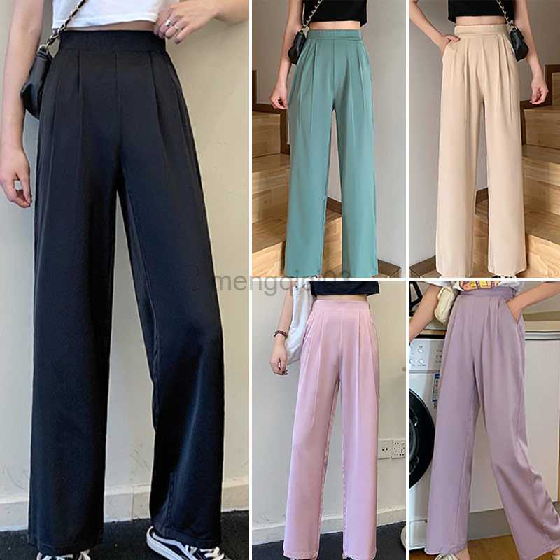 Women's Jeans Spring Summer Straight Wide Leg Pants Korean Style Loose High Waist Casual Trousers Solid Office Straight Pants Harajuku Pants Y23