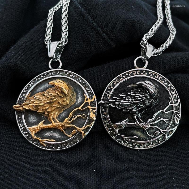 Pendant Necklaces Nordic Odin Huginn And Muninn Raven Necklace Vintage Stainless Steel Viking Rune Men Amulet Jewelry Accessories
Pendant Necklaces Nordic Odin Huginn And Muninn Raven Necklace Vintage Stainless Steel Viking Rune Men Amulet Jewelry Accessories
