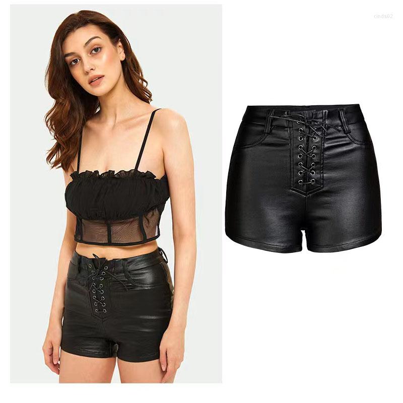 Women' Shorts Sexy Black PU Leather Pants High Waist Stretch String Imitation For Women
Women' Shorts Sexy Black PU Leather Pants High Waist Stretch String Imitation For Women