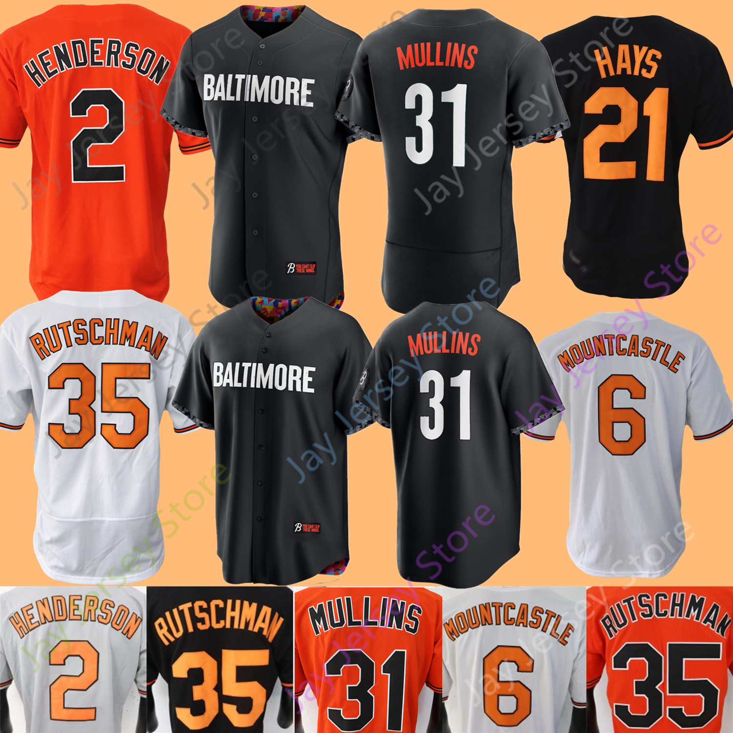 2023 City Connect Baseball Jersey Cal Ripken Adley Rutschman Gunnar Henderson Ryan Mountcastle Cedric Mullins Austin Hays Grayson Rodriguez Mateo Bautista, Player's versions black
2023 City Connect Baseball Jersey Cal Ripken Adley Rutschman Gunnar Henderson Ryan Mountcastle Cedric Mullins Austin Hays Grayson Rodriguez Mateo Bautista, Player's versions black