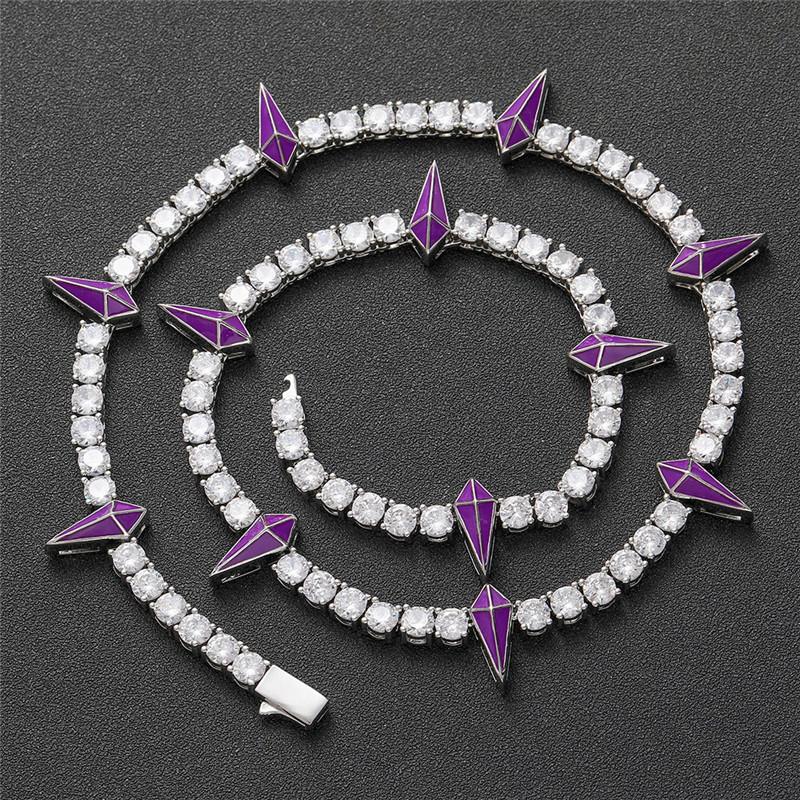 Necklaces Iced Out Bling 5A Tennis Chain Spike Charm Necklace Mens Hip Hop Rock Punk Jewelry
Necklaces Iced Out Bling 5A Tennis Chain Spike Charm Necklace Mens Hip Hop Rock Punk Jewelry