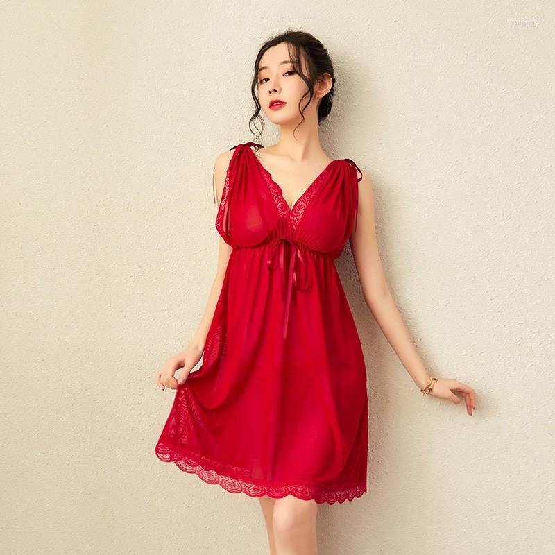 Women's Sleepwear Top Fashion Women's V-Neck Loose Backless Sexy Suspender Nightdress Summer Net Gauze Lace Princess Europe And America, Bean paste
Women's Sleepwear Top Fashion Women's V-Neck Loose Backless Sexy Suspender Nightdress Summer Net Gauze Lace Princess Europe And America, Bean paste