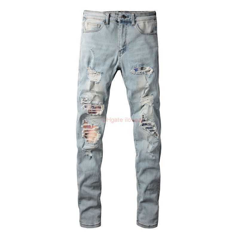 Designer Clothing Amires Jeans Denim Pants Amies 23ss High Street Perforated Colorful Patches Made of Old Wash Water Elastic Slim Fit Ins Small Foot Jeans for Men Dist, Picture color
Designer Clothing Amires Jeans Denim Pants Amies 23ss High Street Perforated Colorful Patches Made of Old Wash Water Elastic Slim Fit Ins Small Foot Jeans for Men Dist, Picture color