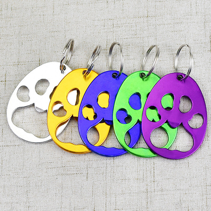 Aluminium Alloy Dog Paw Keychain Bottle Opener Beer Opener Tool Key Tag Chain Ring Random Colors Wholesale