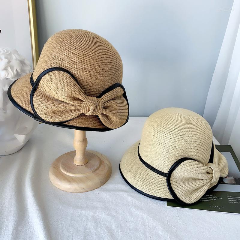 Wide Brim Hats Summer Bow Fisherman Bucket Hat Pot For Women Fashion Fine Grass Woven Cute Girls Cap Sunshade Sun Chapeu Feminin, Gray
Wide Brim Hats Summer Bow Fisherman Bucket Hat Pot For Women Fashion Fine Grass Woven Cute Girls Cap Sunshade Sun Chapeu Feminin, Gray
