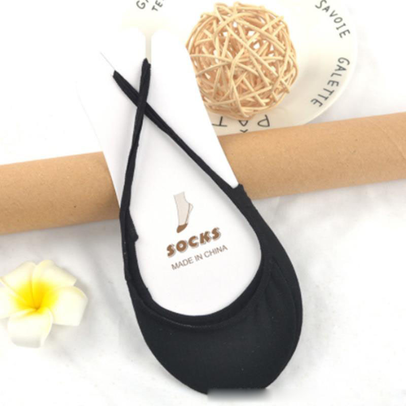 Sling, boat socks, women's high heels, socks, shallow mouth, invisible heel, half palm, summer thin front foot, half cut cotton socks