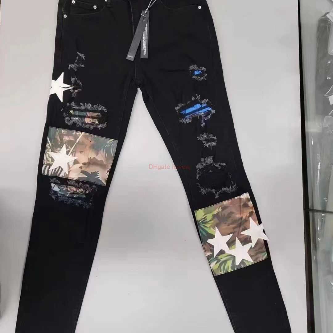 Designer Clothing Amires Jeans Denim Pants Amies Slim Fit Perforated Patch Jeans Trendy Mens High Street Black Washed Old Elastic Small Foot Long Pants Distressed Ri
Designer Clothing Amires Jeans Denim Pants Amies Slim Fit Perforated Patch Jeans Trendy Mens High Street Black Washed Old Elastic Small Foot Long Pants Distressed Ri