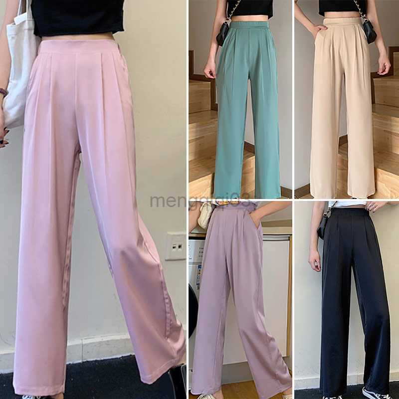 Women's Jeans Spring Summer Straight Wide Leg Pants Korean Style Loose High Waist Casual Trousers Solid Office Straight Pants Harajuku Pants Y23
