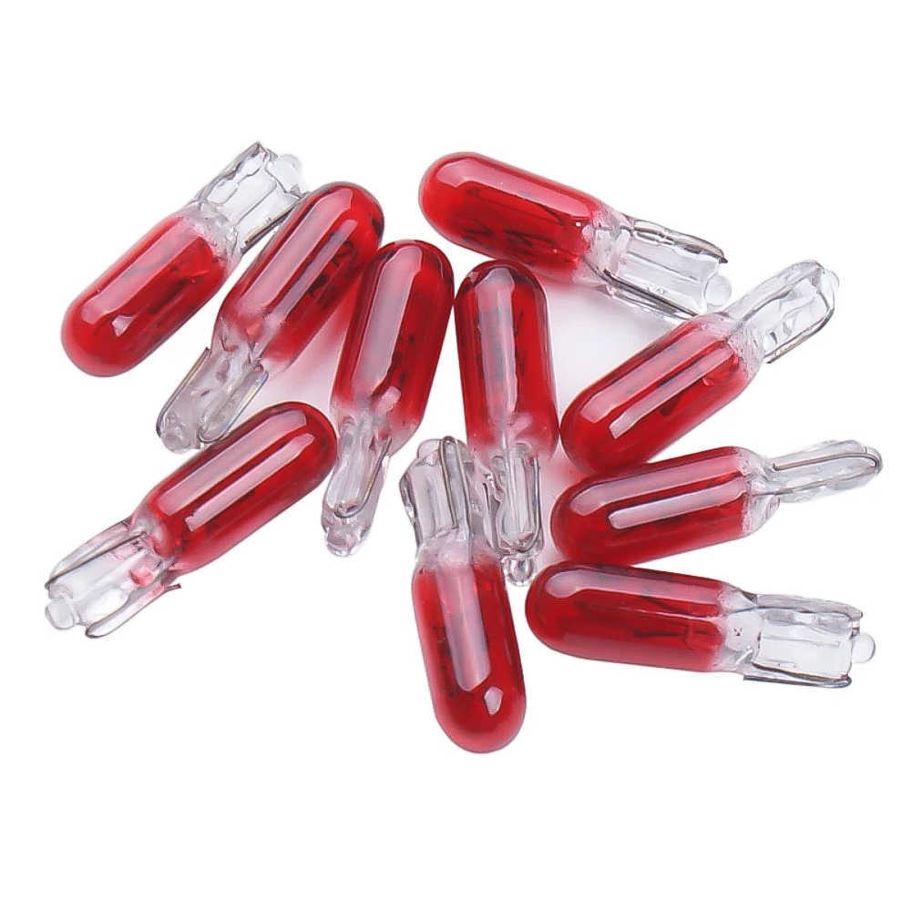 New 10pcs W2w T5 12v 1.2w Car Halogen Lamp Instrument Lights Dashboard Bulb Blue/red/amber/yellow Auto Interior Light Car Styling
