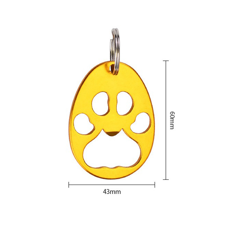 Aluminium Alloy Dog Paw Keychain Bottle Opener Beer Opener Tool Key Tag Chain Ring Random Colors Wholesale