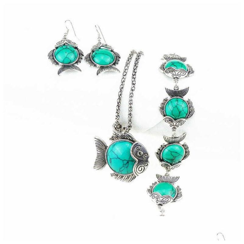 Bracelet Earrings Necklace Womens Fish Tibetan Sier Turquoise Bracelet Set Gstqs005 Fashion Gift National Style Women Diy Jewelry Dhhq0, As show
Bracelet Earrings Necklace Womens Fish Tibetan Sier Turquoise Bracelet Set Gstqs005 Fashion Gift National Style Women Diy Jewelry Dhhq0, As show