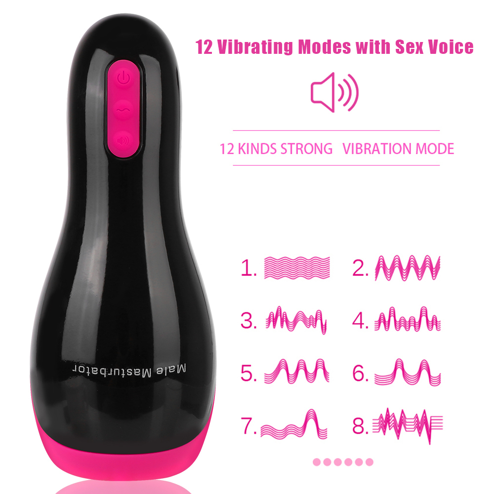 Masturbators Voice Sex Cup Male Masturbation Cup Sex Toy for Men Automatic Heating Sucking Vibrator Oral Masturbation 12 Frequency 230524