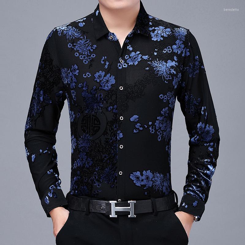 Men' Dress Shirts Casual Spring Thin Luxury Hollow Flower Shirt Long Sleeve Men' Nightclub Party Street Men Fashion Social Prom, Blue
Men' Dress Shirts Casual Spring Thin Luxury Hollow Flower Shirt Long Sleeve Men' Nightclub Party Street Men Fashion Social Prom, Blue