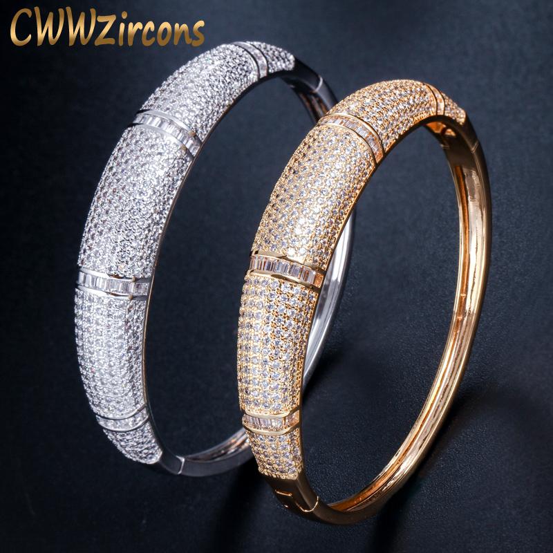 Bangle CWWZircons Hundreds Cubic Zirconia Setting Yellow Gold Color Armband Luxury Bridal Wedding Open Cuff Bangle for Women BG025
Bangle CWWZircons Hundreds Cubic Zirconia Setting Yellow Gold Color Armband Luxury Bridal Wedding Open Cuff Bangle for Women BG025