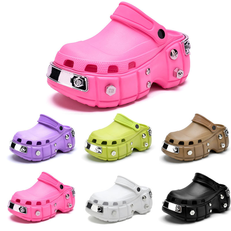 2023 Women Luxury Platform Sandals Designer Mens Womens Slide Triple White Black Rose Pink Purple Brown Iron button Buckle Strap Platform Sandal Slider Casual Shoe, Color#3
2023 Women Luxury Platform Sandals Designer Mens Womens Slide Triple White Black Rose Pink Purple Brown Iron button Buckle Strap Platform Sandal Slider Casual Shoe, Color#3