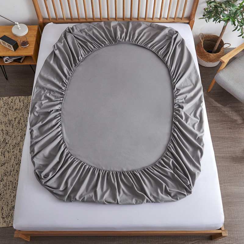 Bedding sets 100% Cotton Fitted Sheet with Elastic Bands Non Slip Adjustable Mattress Covers for Single Double King Queen Bed 140160200cm 230531