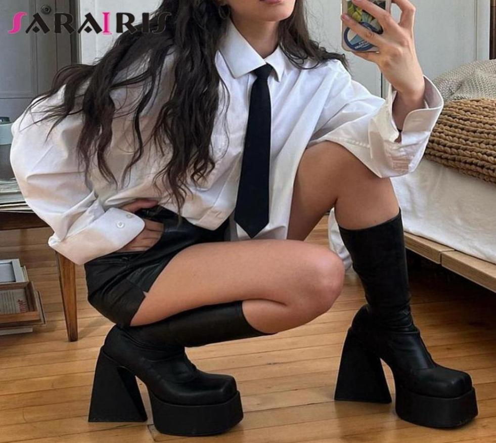Boots Brand Autumn Winter Mid Calf Punk Goth Chunky Platform High Heels Motorcycle Long Women Shoes For Woman Big Size 2211252883310, Black
Boots Brand Autumn Winter Mid Calf Punk Goth Chunky Platform High Heels Motorcycle Long Women Shoes For Woman Big Size 2211252883310, Black