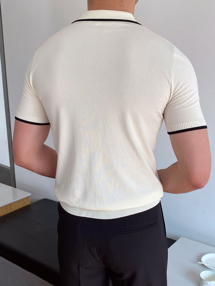 Men's Polos Summer Men Fashion Polo Shirts Short Sleeve Turn-down Collar Patchwork Casual Polos Mens Clothing Male Tops Pullover Streetwear 23052