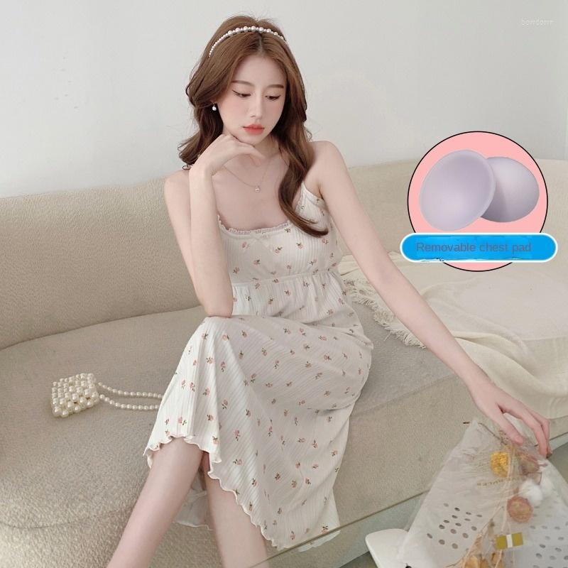 Women's Sleepwear Sexy Nightgowns Women Sleeveless Loose Fashion Casual Korean-style Sleep-shirts Sweet Girls Printed Girl Dress With Chest, Beige
Women's Sleepwear Sexy Nightgowns Women Sleeveless Loose Fashion Casual Korean-style Sleep-shirts Sweet Girls Printed Girl Dress With Chest, Beige