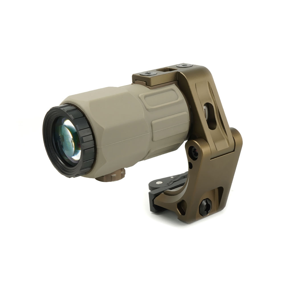 Tactical G45 5X Magnifier Scope With FAST FTC Mount Combo For Airsoft with US Flag Original Markings FDE Colors