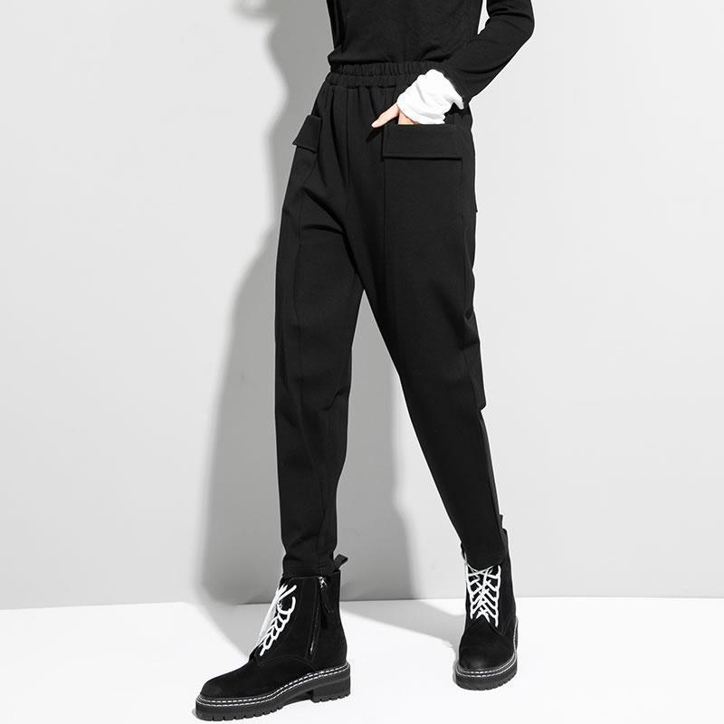 Women's Pants Casual Harem Women Black Winter Trendy Fashion Style Elastic Waist Europe Streetwear Pocket C533 & Capris
Women's Pants Casual Harem Women Black Winter Trendy Fashion Style Elastic Waist Europe Streetwear Pocket C533 & Capris